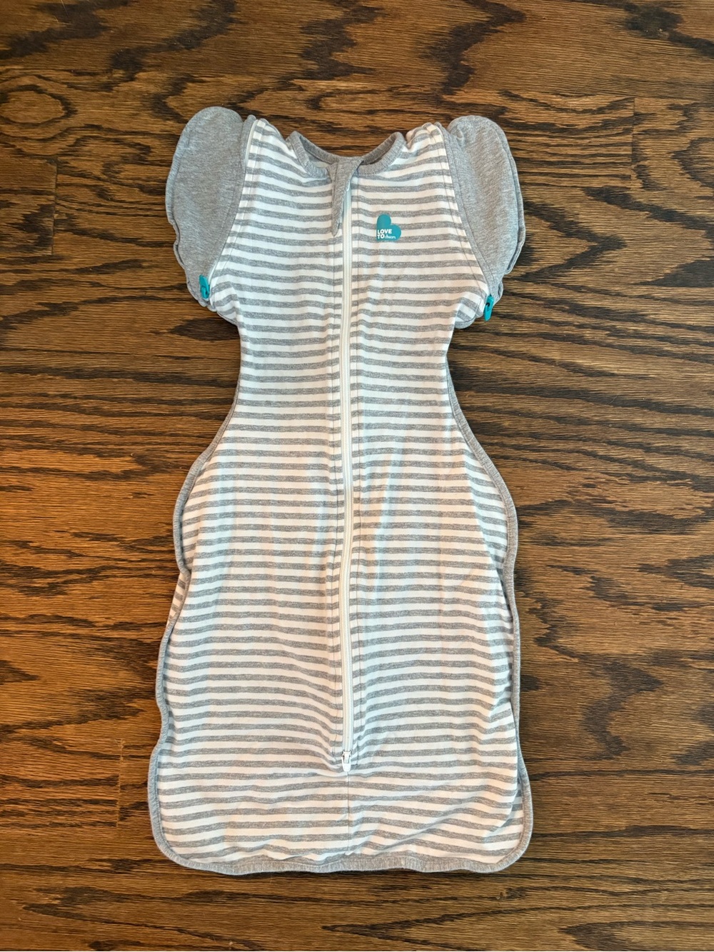 Love to Dream Gray and White Striped Infant Sleep Sack